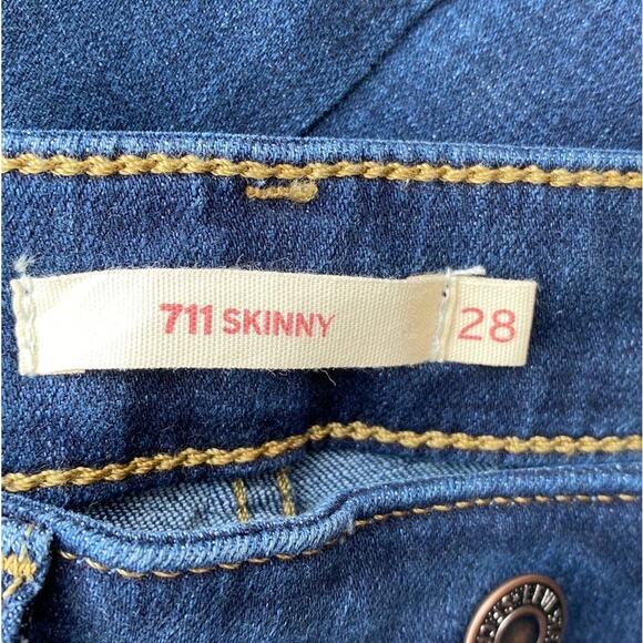 Levi’s 711 Skinny Jeans Women’s 28 Mid Rise Slim Leg Cobalt Overload NWT - Picture 7 of 8